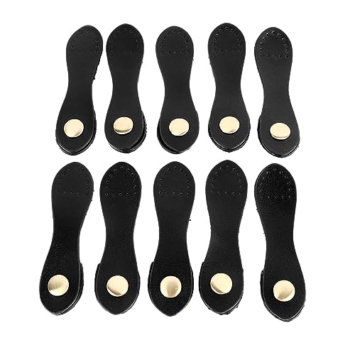 Boucle à pression en cuir noir à coudre pour sac et portefeuille DIY - Lot de 10