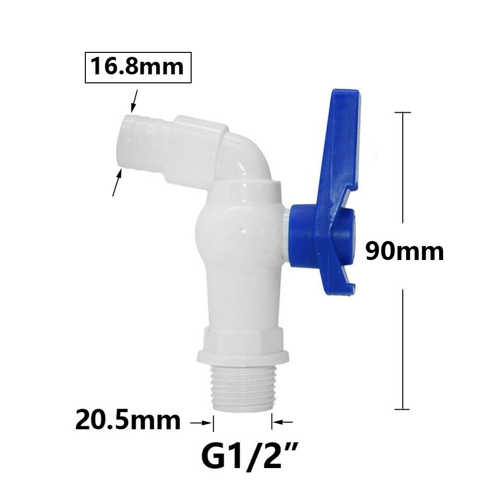 Adaptador de grifo de tanque, válvula S60X6, rosca gruesa, grifo de jardín de conexión rápida de 1/2" y 3/4".(08E)