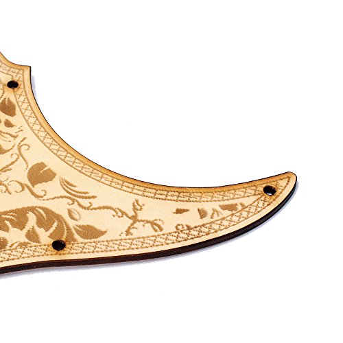 KKmoon SSH Guitarra de madeira Pickguard Maple Wood com padrão de flores decorativas para guitarras