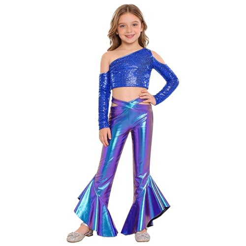 Tops de danse jazz hip hop jupe en cuir laqué vêtements de danse pour fille