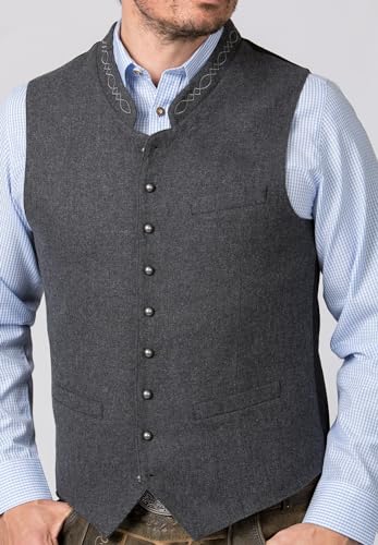 Stockerpoint Herren Trachtenweste Devito | Größen 44-60 | Traditionelle & hochwertige Weste mit verstellbarem Riegel I Perfekt für Trachten & Festlichkeiten