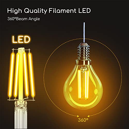 Aigostar E14 Filament Bulbs 4W, LED Small Edison Screw Golf Ball SES Bulb 470LM, 2700K Warm White - Image 4