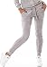 Produktbild Jela London Damen Velours SAMT Nicki Jogginghose Freizeithose Kordel Tunnelzug Hell Grau 36 38 (M)