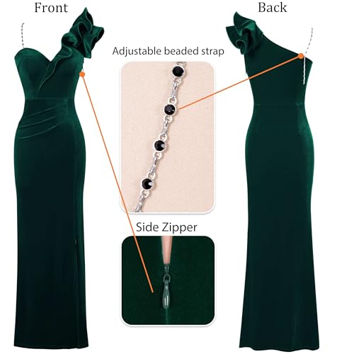 Image of VFSHOW Womens Ruffle One Shoulder Formal Prom Gala Maxi Dress Evening Gown