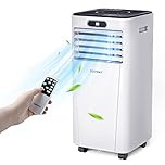 COSTWAY Portable Conditioner, 10000BTU Air Cooler with Drying, Fan, Sleep Mode, 24H Timer Function, Remote Control, Cools Room up to 350 Sq. ft, for Home & Office Use, Window Kit Included, White