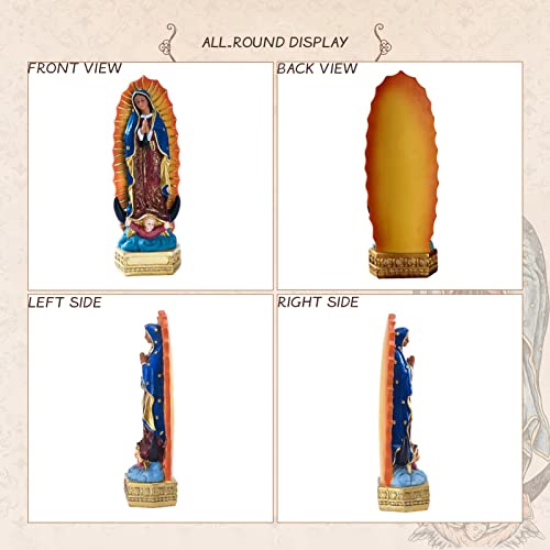 Resin Statue of Our Lady of Guadalupe, 8in Mary Statue Catholic - Image 3