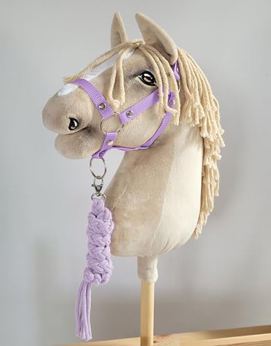 Hobby Horse ensemble licol A3 et attache ficelle violet pour les entraînements au jardin