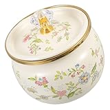 Generisch Emaillierte Vorratsdose 280 ml mit Deckel Multifunktionaler Bonbon und Teedosen Aufbewahrungsbehälter mit Floralem Dekor für Küche und Haushalt