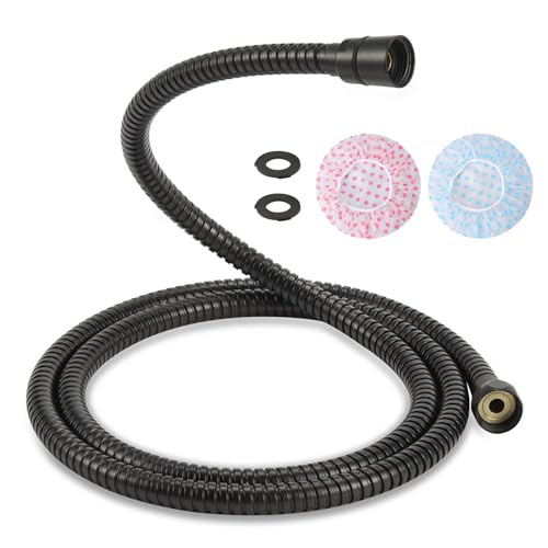 Manguera de ducha de mano de acero inoxidable ThreeE con tuercas de cobre universales 2