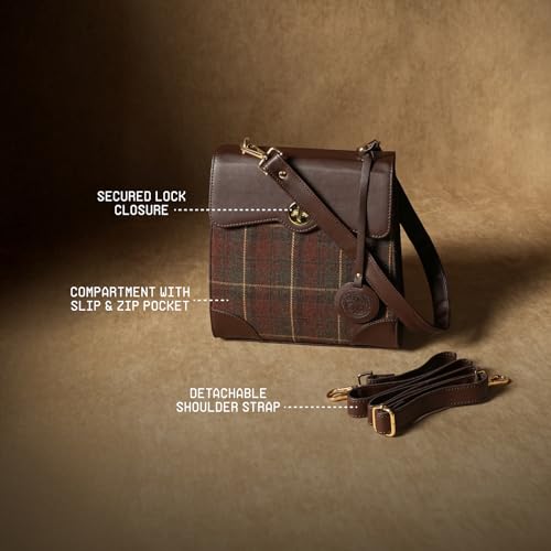 Image of Theater Peggy Satchel Bag for Women | Vintage Structured Crossbody Handbag | Faux Leather Panel with Turn Lock Closure | Classic Medium Shoulder Purse