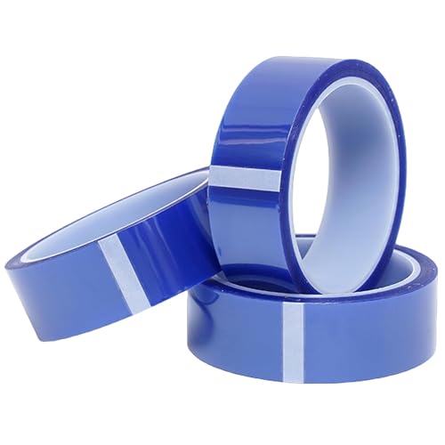 Image of Heat Tape for Sublimation,3 Rolls 20mmX33m(108ft),Heat Resistant Tape for High Temperature,Heat Transfer Adhesive Tape,Sublimation Tape,No Residue(Blue Colors)