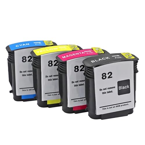 Compatible con Cartucho de Tinta HP 82 CH565A C4911A for impresoras DesignJet 10ps 20ps 50ps 120nr Series(1SET(4PC))