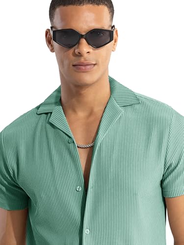 Image of Nobel Monk Men's Solid Casual Shirt |Half Sleeve | Regular Fit |Stylish Shirt for Men