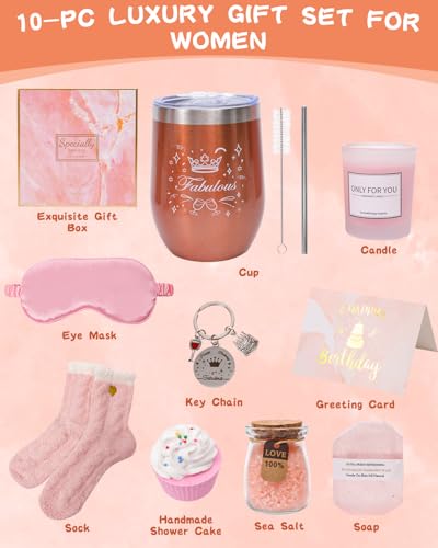 Geburtstagsgeschenk für Frauen, Geschenk Freundin Geburtstag, Geschenke für Frauen Geburtstag, mit Weinbecher Edelstahl, Valentinstag Muttertag, schwester, Mama, Beste Freundin Geburtstag Geschenkset