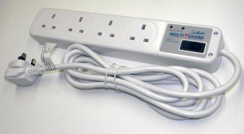 Surge protected extension lead - Sollatek Surge Protector - MG-4UP - 3 meter extension lead, 4 UK sockets + Switch & LED indicators Premium