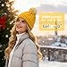 WDAIYEK Slouchy Chunky Knit Beanie with Pom Pom - Cozy Winter Bobble Hat for Women and Men Yellow