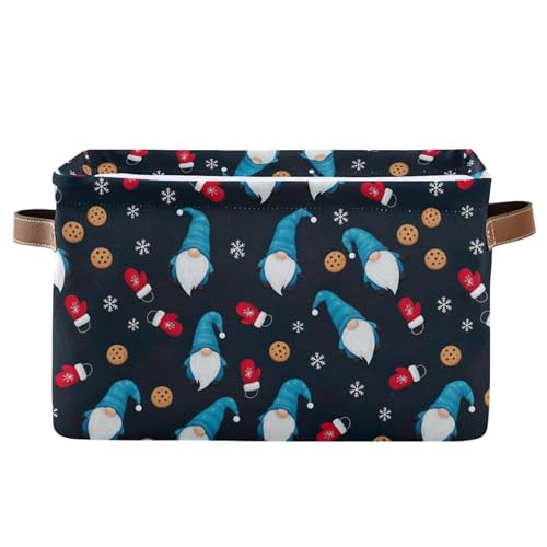 Panier de rangement pliable haut de gamme avec poignées et motif nains