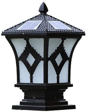 Generic GUOCC Creative Anti-Rust Bright European Retro Industrial Aluminum Column Lamps Solar Outdoor Waterproof Glass Post Lights Garden Gate Home Balcony Decorative Pillar Lights E27 Edison Lights Fixture