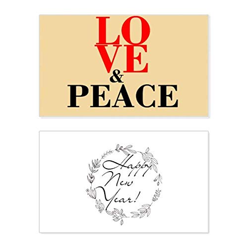Tarjeta de Año Nuevo "Love and Peace" para decorar tu hogar y enviar tus mejores deseos