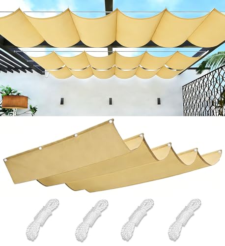 Rétractable Vague Voile Ombrage Rectangulaire Imperméable Toile D'ombrage Filet D'ombrage Bâche Ombrage Protection UV Solaire pour Jardins Balcons Terrasse Pergola...