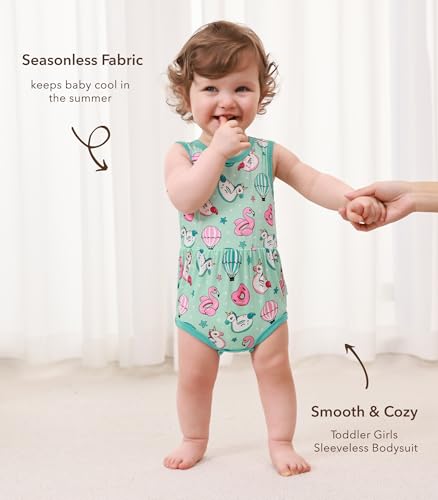 Baby Girl Bodysuit Toddler Infant Sleeveless Snap Clothes Girls Summer Outfit Jumpsuit Bamboo Viscose4