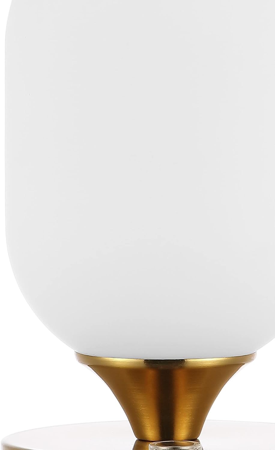 Eyely EYL7111C Watts 8" Modern Minimalist Iron Rechargeable Integrated LED Table Lamp for Reading Room, Living Room, Office, Bedroom, Coastal, Contemporary, Vintage, Brass Gold/White