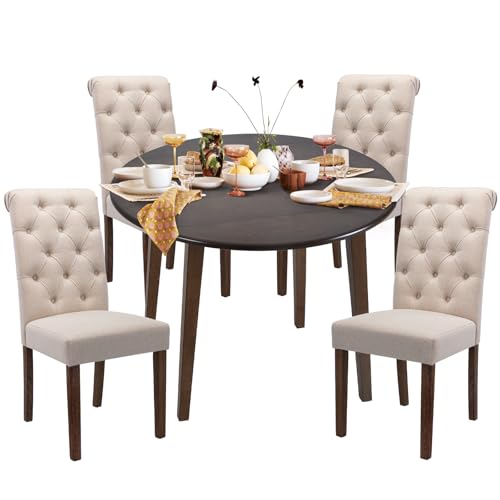 COLAMY Extendable Set with Tufted Chairs