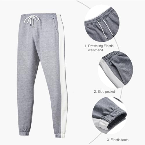 Image of LBL Leading the Better Life Men's Sweat Suit 2 Piece Outfit Casual Contrast Sports Jogging Tracksuits Set