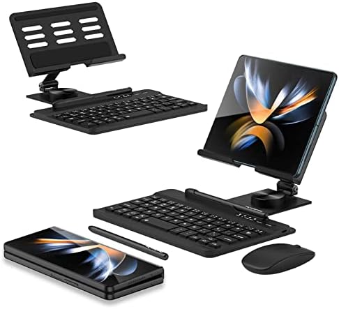 COQUE Samsung Galaxy Z Fold 4 Mobile Office Keyboard Kit,Phone AR Rotary Shaft+Touch Pen+Wireless Bluetooth Mouse,Kit Case for Folding Phones Samsung Fold4/Fold3/Fold2/Fold1-Black
