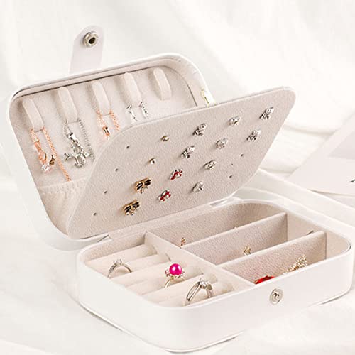 Caja de Almacenamiento de Joyas Portátil Multifuncional de Doble Capa Collar Pendientes Joyero de Almacenamiento Regalo Para Niña (Pendientes Negros) Cover