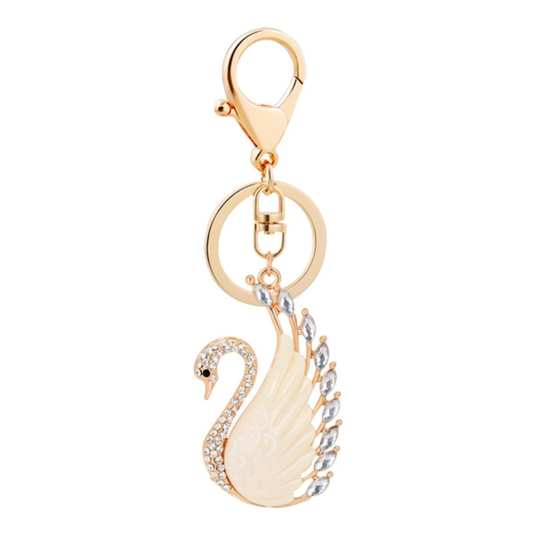 JSRM Elegant Swan Crystal Keychain–Handmade Rhinestone Metal Keyring–Gift for Men,Women,Bird Lovers-picture-13