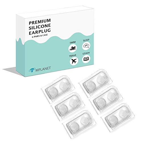 MPlanet Earplugs - Soft Silicone Ear Plugs - 6 Pair Silicone Ear Plugs for Sleeping, Noise Cancelling, Reduction snoring, Concert, Musicians, Sound Blocking, downbeats, Kids Swimming