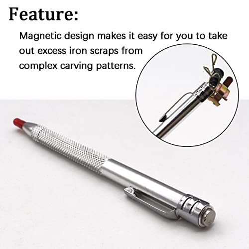 Image of 5 Pack Tungsten Carbide Scriber with Magnet,Universal Aluminum Etching Engraving Pen for Glass /Ceramics /Metal Sheet O-034