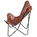 Amerihome Leather Butterfly Chair in (1, Natural Tan)