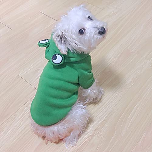 Hdkuw Dogs Hoodie, Sweatshirt Fruit Warm Coat Sweater, Cold Weather Costume For Puppy Small Medium Dog (S, Green Frog) #TOP5