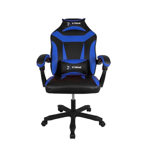 Cadeira Xtreme Gamers Supra Giratória Reclinável Altura Ajustável Preta e Azul