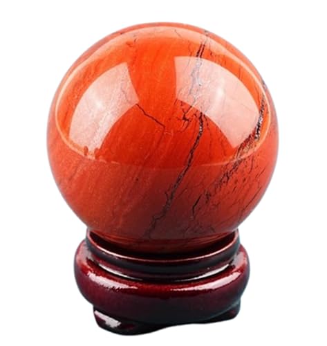 Sphère en jaspe rouge véritable 40mm, sculpture minérale de haute qualité
