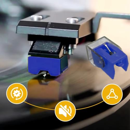 Aguja repuesto tocadiscos Audio-Technica AT110E compatible DSST17 azul 3