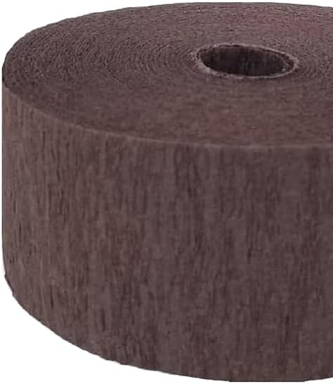 Serpentinas de papel crepé marrón chocolate, 2 rollos, 145 pies en total