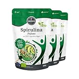 BORCHERS Spirulina Pulver 3x 150g, Pflanzliche Basis, leicht löslich, von Natur aus vegan, ohne Zusätze, Protein- und Eisenreich, Bio-Qualität, vielseitig einsetzbar