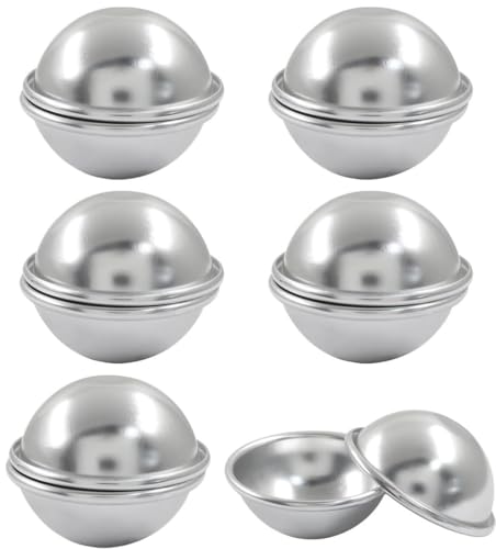 Hitefu 12 Pcs 2.1 Inch (5.5cm) Metal Bath Bomb Molds 5.5cm DIY Press Kit for Crafting Handmade SPA Bombs & Soap Making Supplies