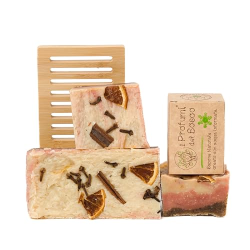 Sapone Artigianale Naturale 100gr – Nutriente, Illuminante e Esfoliante per Pelle Radiosa e Profumata 100% Fatto a Mano Made in Italy (Spirits Christmas) 100 gr 1 Saponetta