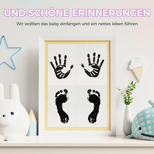 CNMTCCO Pfotenabdruck Set Hund, 4 Stück Fußabdruck Baby, Berührungsloses Baby Abdruckset, Baby Erstausstattung Neugeborene