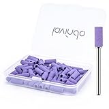 Lavinda Small Sanding Bands Nail Drill Bit, 80 Piece Extra Fine Sanding Bands for Nail Drill with 3.1mm Mandrel Bit for Acrylic Nails Gel Removing Shaping Polishing Nail Salon Use (240 Grit, Purple)