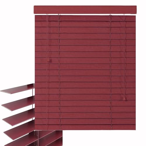 Generic Holzjalousie 45cm-160cm Echtholz Burgundy