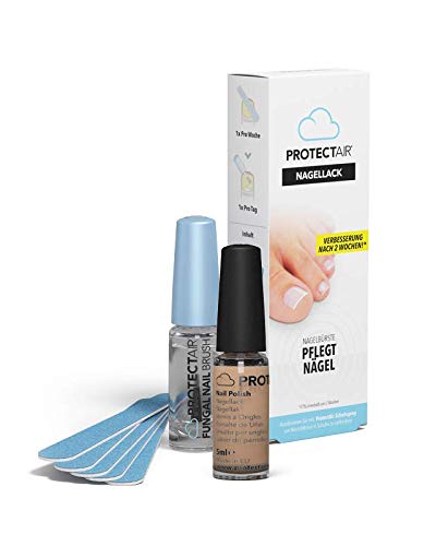 Preisvergleich Produktbild Pflegende Nagelbehandlung 4ml + Nagelfeilen + Atmungsaktivem Nagellack
