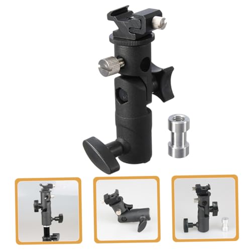 Soporte de cámara y flash ajustable compatible con trípodes y paraguas de fotografía 2