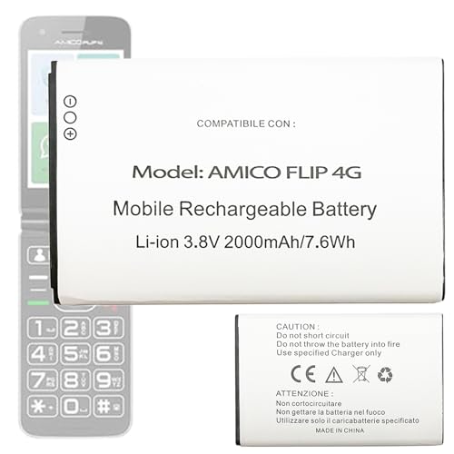 Aousavo FLIP 4G batteria di ricambio BRONDI Amico FLIP 4G