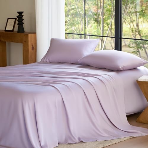 Sijo AiryWeight Tencel Sheet Set 100% Lyocell Derived from Eucalyptus Buttery Soft Architectural Digest Best Cooling Sheets Winner - 4pc - 2 Pillowcases 1 Fitted 1 Top Blush Queen product thumbnail 15