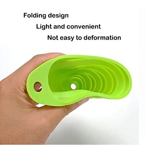 Set Of 4 Silicone Collapsible Kitchen Funnel - X-Small To Large Sizes For Easy Liquid Transfer Food Grade Silicone Collapsible Gadgets (Red) #TOP6